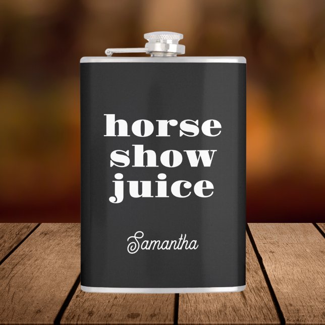 Funny Equestrian Black Horse Show Juice Flask (Creator Uploaded)