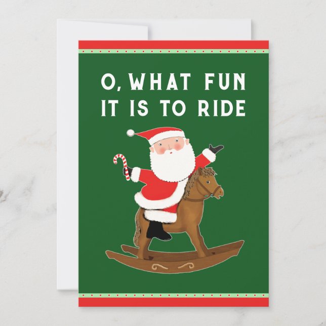 Funny Equestrian Christmas Holiday Card (Front)