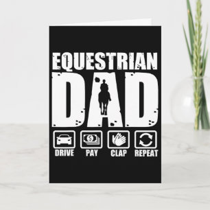 Funny Equestrian Dad Horse Rider Father Humor Fath Card