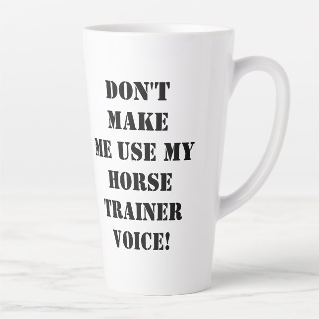 Funny equestrian horse trainer customize name latte mug (Right)