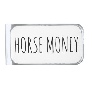 Funny Equestrian Typography Horse Money Silver Finish Money Clip