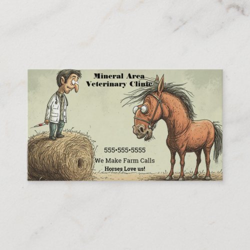 Funny Equine Veterinary Business Card