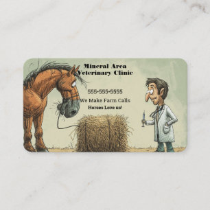 Funny Equine Veterinary Business Card