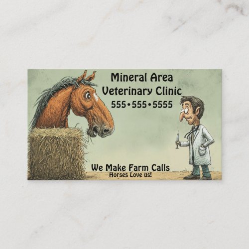 Funny Equine Veterinary Business Card
