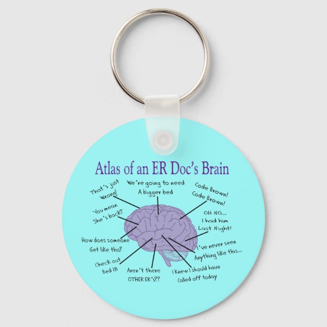 Funny ER Doctor Physician Gifts Keychain (Front)