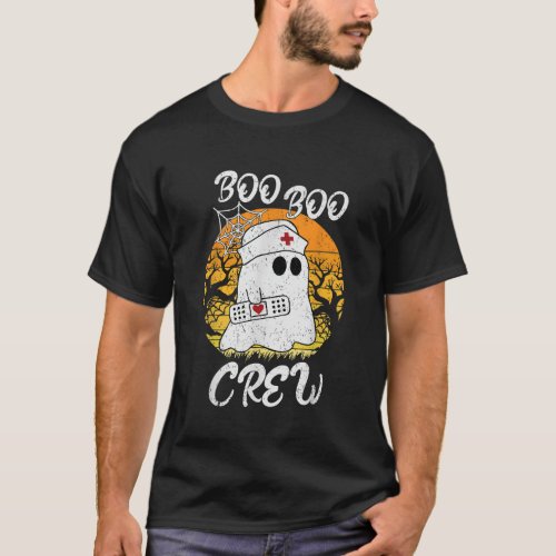 Funny ER ED RN ICU School Halloween Ghost Boo Boo  T_Shirt
