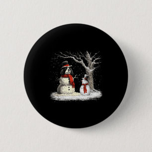 Funny Er Spaniel Dog In The Snow Tree Christmas Wi Button