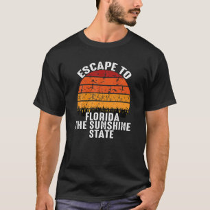 Funny Escape To Florida ,Retro Vintage Usa State T-Shirt