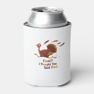 Funny Escaping Turkey Thanksgiving Classic T-Shirt Can Cooler
