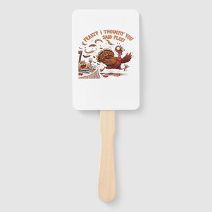 Funny Escaping Turkey Thanksgiving Classic T-Shirt Hand Fan