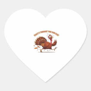 Funny Escaping Turkey Thanksgiving Classic T-Shirt Heart Sticker