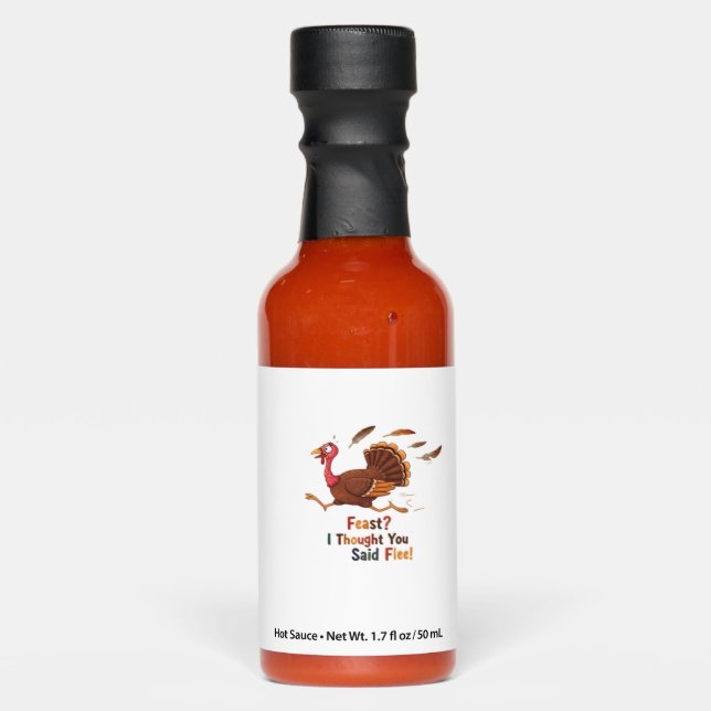 Funny Escaping Turkey Thanksgiving Classic T-Shirt Hot Sauces (Front)