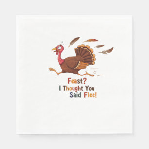 Funny Escaping Turkey Thanksgiving Classic T-Shirt Napkins