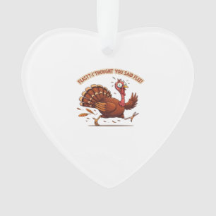 Funny Escaping Turkey Thanksgiving Classic T-Shirt Ornament