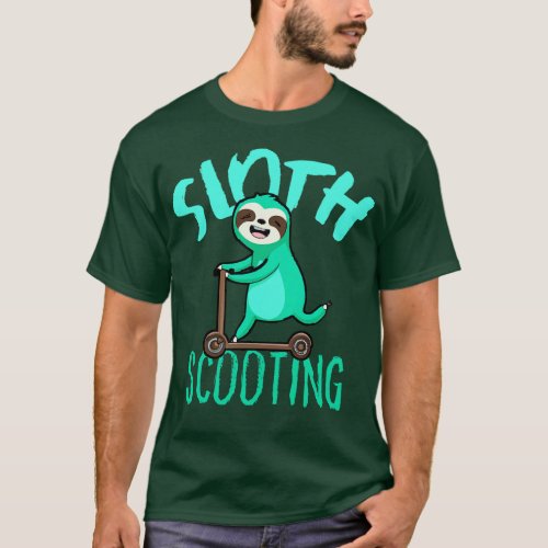 Funny EScooter Cute Kawaii Sloth Driving Scooter 2 T_Shirt