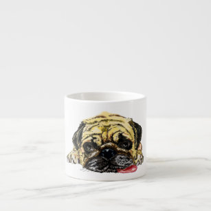 Funny Espresso Cup with Pug Dog