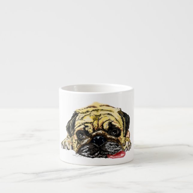 Funny Espresso Cup with Pug Dog (Front)
