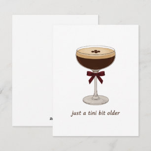 Funny Espresso Martini Birthday Card Watercolor