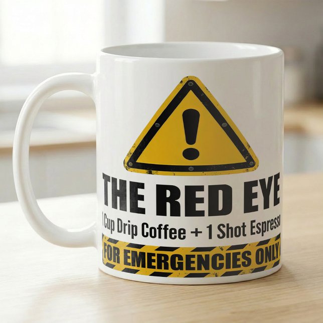 Funny Espresso Red Eye  Emergency Alert  Coffee Mug (Creator Uploaded)