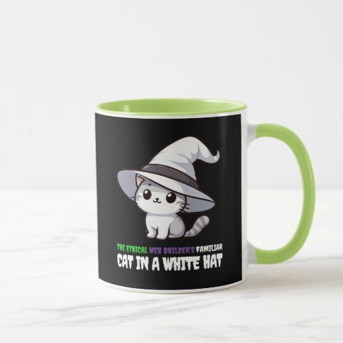 Funny Ethical Web Builders Familiar White Hat Cat Mug