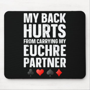 Funny Euchre Art For Men Women Euchre Partner Euch Mouse Pad