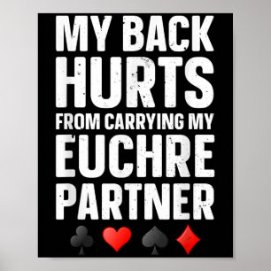 Funny Euchre Art For Men Women Euchre Partner Euch Poster