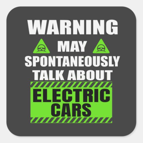 Funny EV Car _ Electric Car Owner T_Shirt Keychain Square Sticker