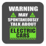 Funny EV Car - Electric Car Owner T-Shirt Keychain Square Sticker