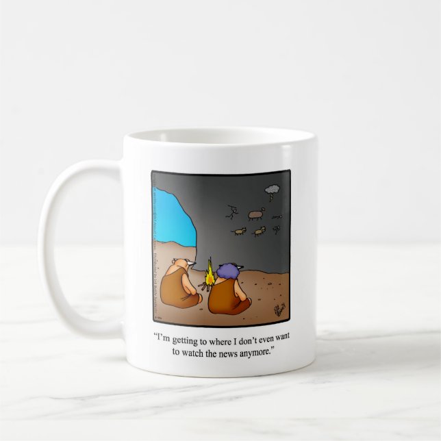 Funny "Evening News" Humor Mug Gift (Left)