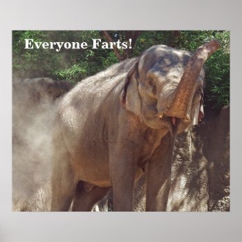 Funny Everyone Farts! Elephant Poster by WackemArt at Zazzle