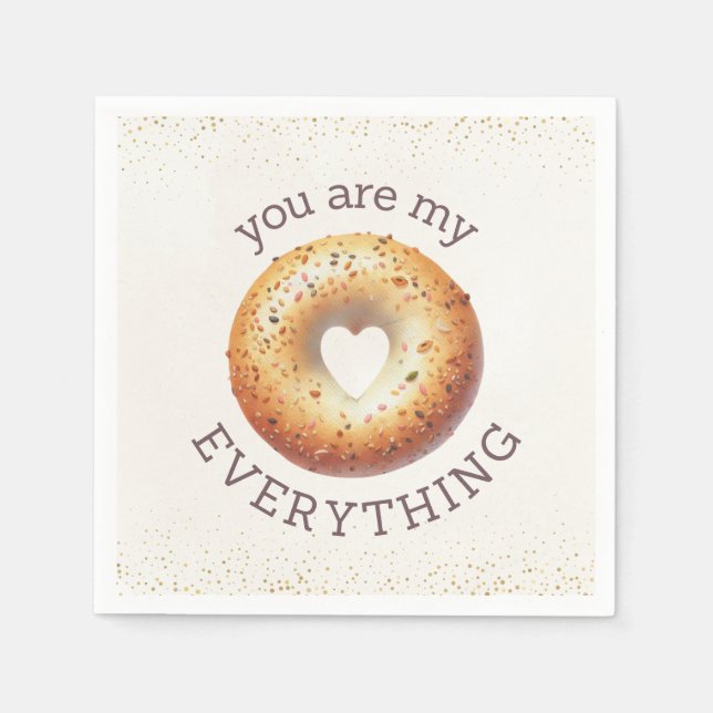 Funny Everything Bagel 'You Are My Everything' Napkins (Front)