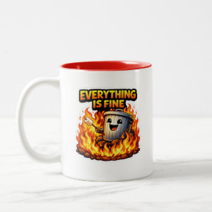  Funny Everything Is Fine Trash Can Mug