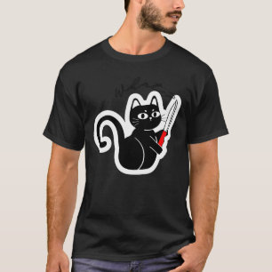 Funny Evil Cat with Knife – Dark Humor Design T-Shirt