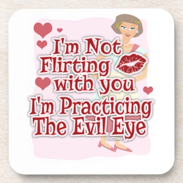 Funny Evil Eye Housewife Saying Beverage Coaster (Front)