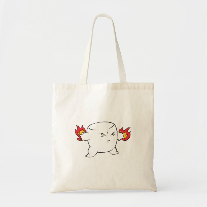 funny evil roasted marshmallow tote bag