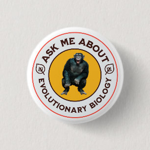 Funny Evolution Biology Meme Nerd Humor Gift Button