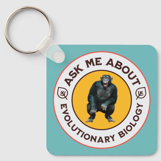 Funny Evolution Biology Meme Nerd Humor Gift Keychain (Front)