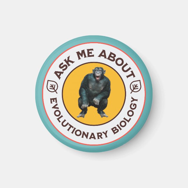 Funny Evolution Biology Meme Nerd Humor Gift Magnet (Front)