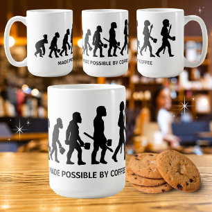 Funny Evolution Made Possible by Coffee Mug