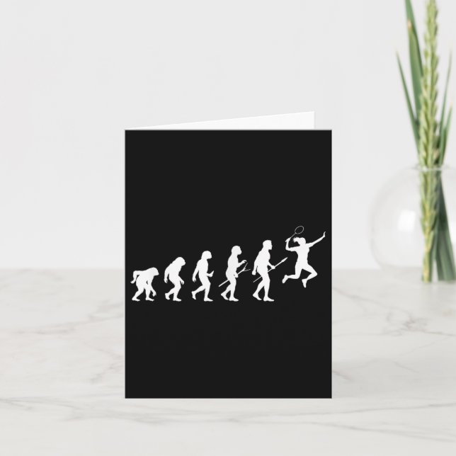 Funny Evolution Of A Badminton Player Women And Gi Card (Front)