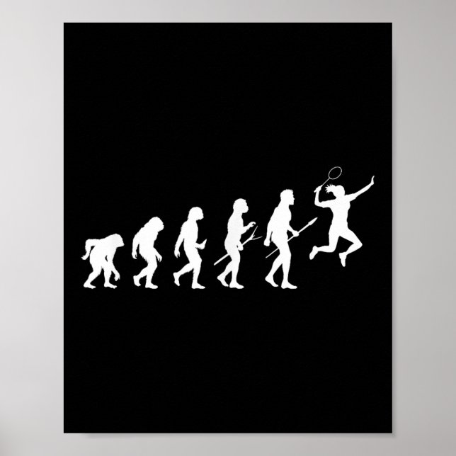 Funny Evolution Of A Badminton Player Women And Gi Poster (Front)