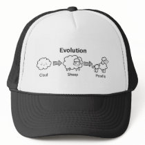 Funny evolution of cloud into sheep and poodle trucker hat