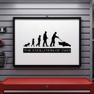 Funny Evolution Of Dad Lawnmower Man Cave Decor