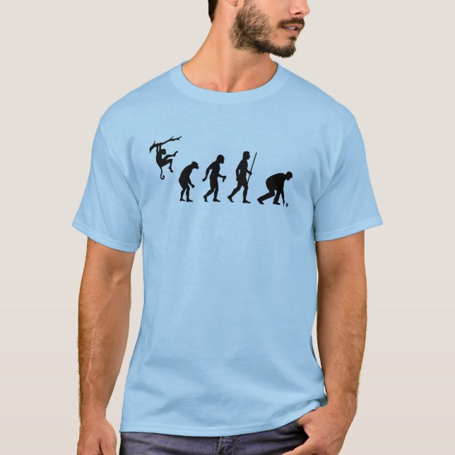 Funny Evolution of Lawn Bowls T-Shirt (Front)