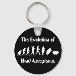 Funny Evolution of Man Parody Keychain