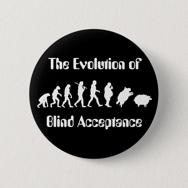 Funny Evolution of Man Parody Pinback Button (Front)