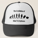 Funny Evolution Of Man Parody Trucker Hat at Zazzle