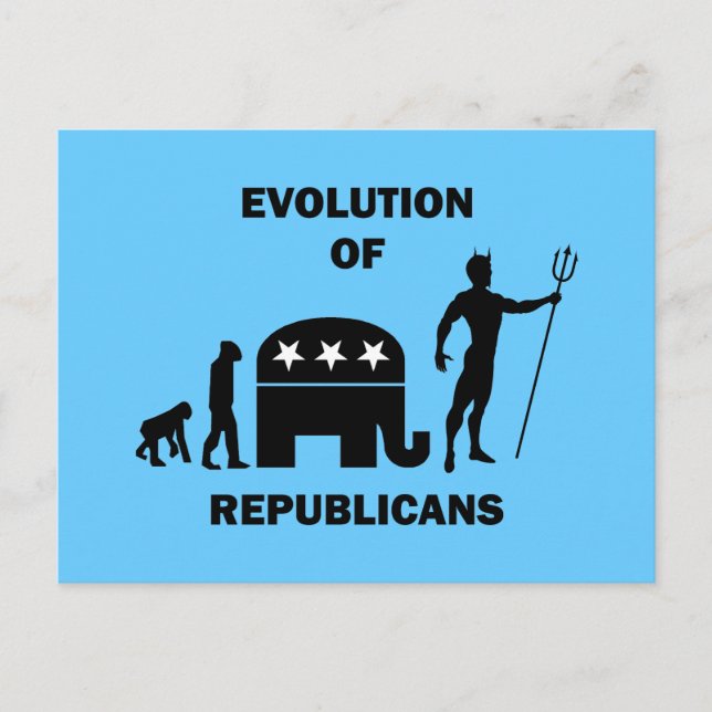 Funny evolution Republican Postcard (Front)