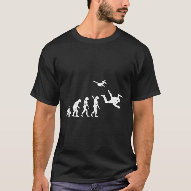Funny Evolution Skydiving T-Shirt (Front)