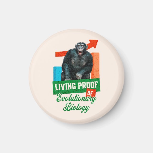 Funny Evolutionary Biology Chimp Humor Magnet (Front)